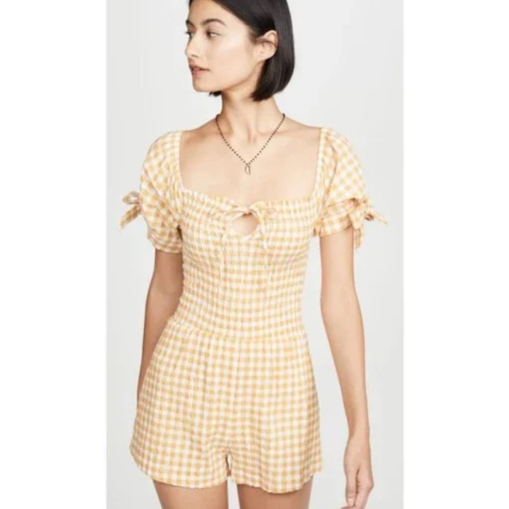 Le Rumi Yellow Gingham Romper